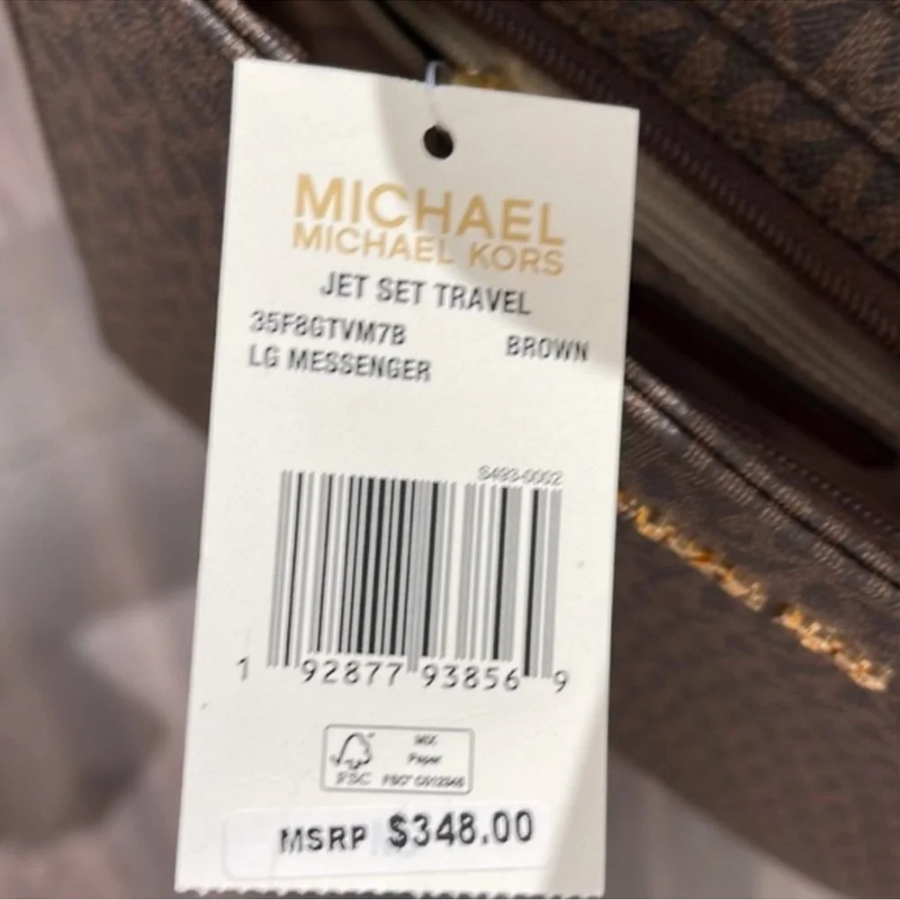 Michael Kors LG MESSENGER Crossbody BROWN - Picture 9 of 16